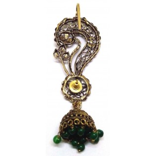 EAR CUFF Golden Oxidized Earring Jhumka Jhumki Ethnic Jewelry Long Dangle AE18